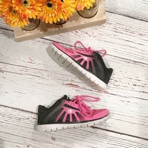 Girls pink/black Champion sneakers